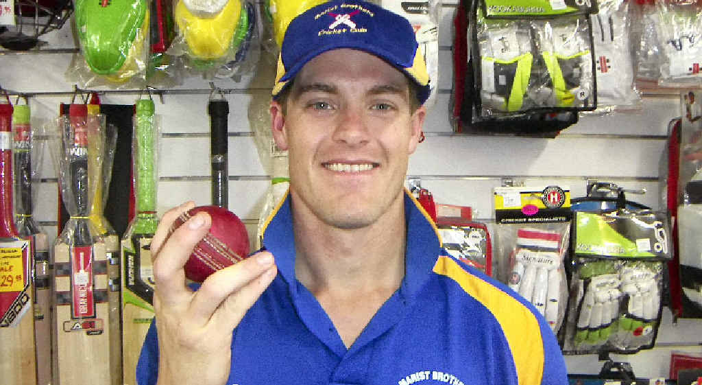 OFF SPIN: Marist Brothers’ Hartley Spann took a hat-trick off Workers. OFF SPIN: Marist Brothers’ Hartley Spann took a hat-trick off Workers.